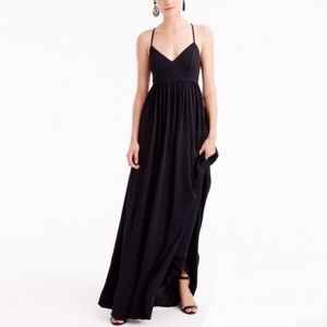 J. Crew Maxi Drape Spaghetti Strap Dress